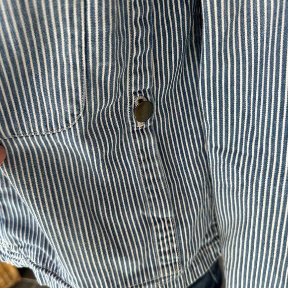 JOHNNY WAS PETTE & GRETA PINSTRIPE DENIM JACKET - Picture 9 of 10